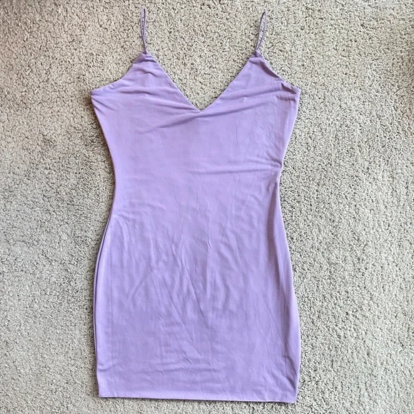 Love Tree Lavender Purple Spaghetti Strap Bodycon Slip Mini Dress Size XL Sexy - Picture 4 of 9